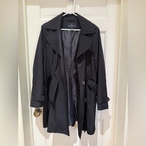 London Fog Black Belted Trench Coat